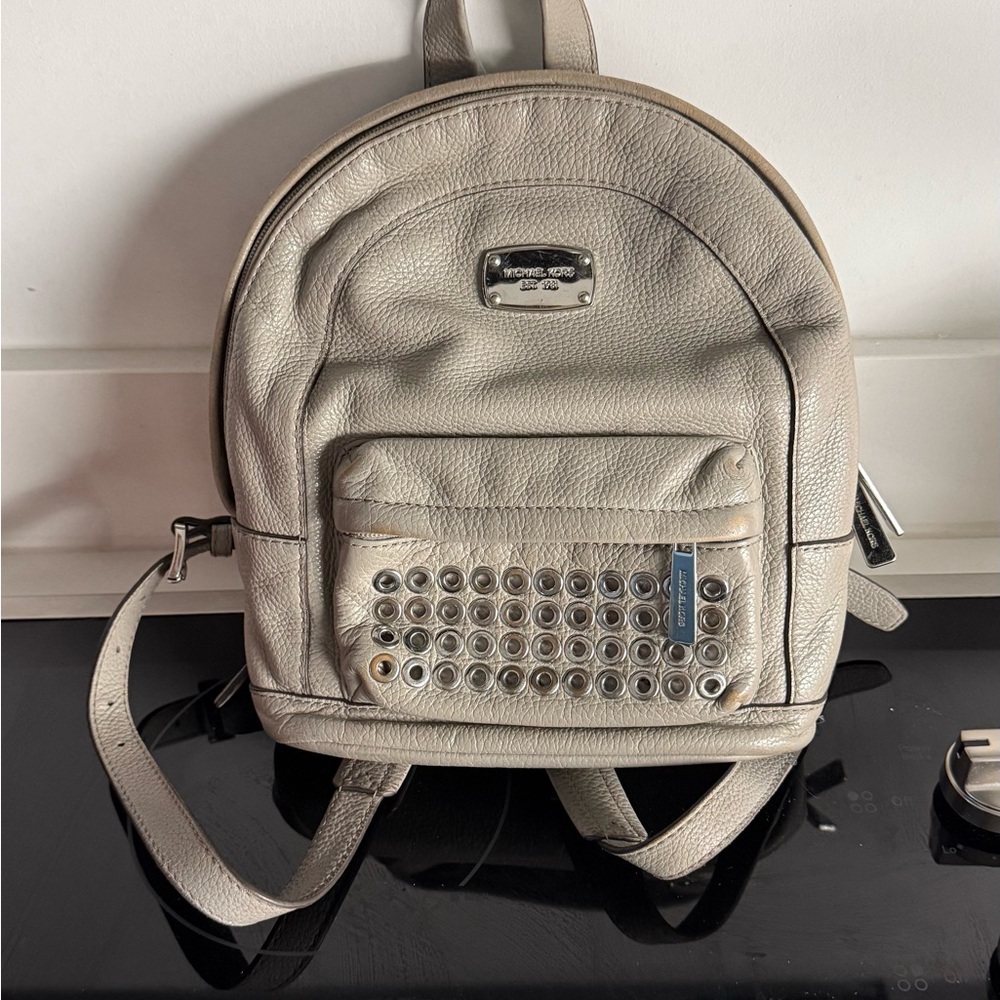 Michael Kors Beige Studded Backpack